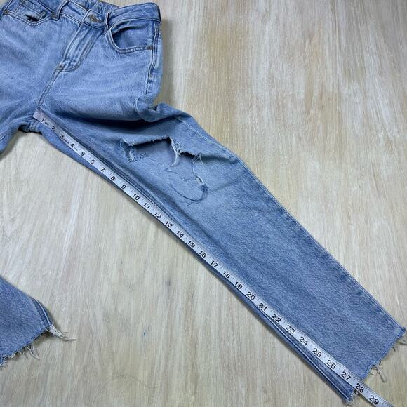 American Eagle Strigio Mom Jean Distressed Destroyed Ripped High Rise Jeans 0 - Picture 13 of 16